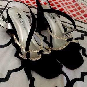 Black heels silver
